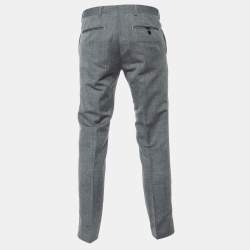 Prada Grey Patterned Wool Trousers M