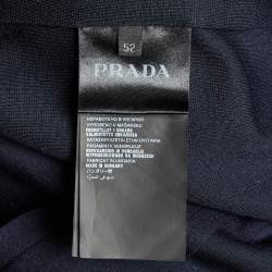 Prada Navy Blue Wool Knit Detachable Hood Jacket XL