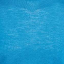 Prada Blue Wool Knit Crew Neck T-Shirt XXL