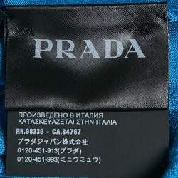 Prada Blue Wool Knit Crew Neck T-Shirt XXL