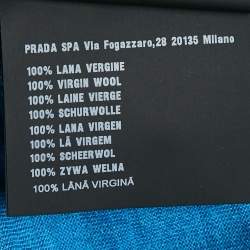 Prada Blue Wool Knit Crew Neck T-Shirt XXL