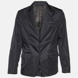 Prada Black Re-Nylon Single Breasted Blazer XL