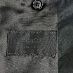 Prada Black Re-Nylon Single Breasted Blazer XL