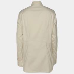 Pre Owned Prada Cream Stretch Cotton Button Front Shirt XL
