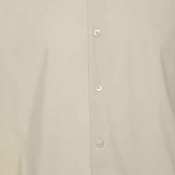 Pre Owned Prada Cream Stretch Cotton Button Front Shirt XL