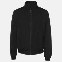 Prada Black Synthetic Zip Front Jacket M