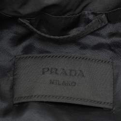 Prada Black Synthetic Zip Front Jacket M