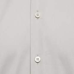 Prada Grey Stretch Cotton Button Front Shirt M
