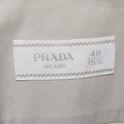 Prada Grey Stretch Cotton Button Front Shirt M