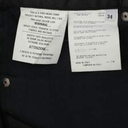 Prada Indigo Blue Cotton Blend Tapered Fit Pants L