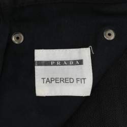 Prada Indigo Blue Cotton Blend Tapered Fit Pants L