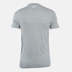 Prada Grey Cotton Crew Neck T-Shirt XS