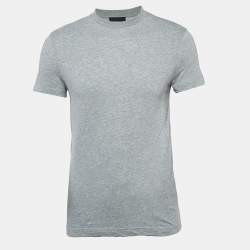 Prada Grey Cotton Crew Neck T-Shirt XS