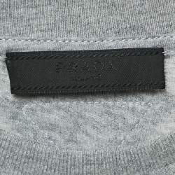 Prada Grey Cotton Crew Neck T-Shirt XS