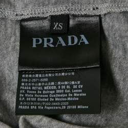 Prada Grey Cotton Crew Neck T-Shirt XS