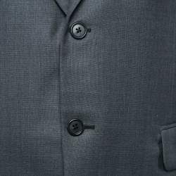 Prada Grey Wool Regular Fit Pants Suit XL