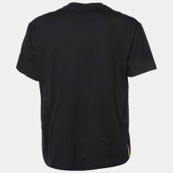 Pre Owned Prada Black Printed Cotton Short Sleeve T-Shirt XL