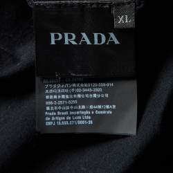 Pre Owned Prada Black Printed Cotton Short Sleeve T-Shirt XL