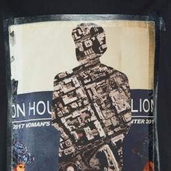 Pre Owned Prada Black Printed Cotton Short Sleeve T-Shirt XL