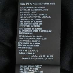 Pre Owned Prada Black Jersey and Synthetic Pocket Detail T-Shirt S