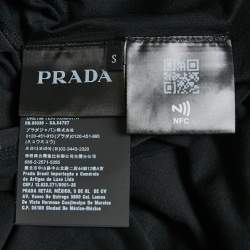 Pre Owned Prada Black Jersey and Synthetic Pocket Detail T-Shirt S