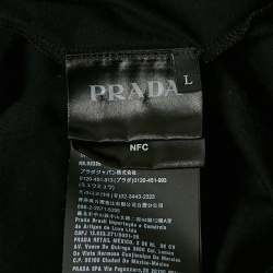 Prada Black Jersey and Re-Nylon Pocket Detail T-Shirt L