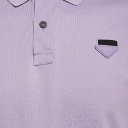 Pre Owned Prada Purple Cotton Pique Polo T-Shirt L
