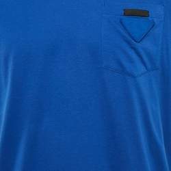 Pre Owned Prada Blue Jersey Crew Neck T-Shirt XL