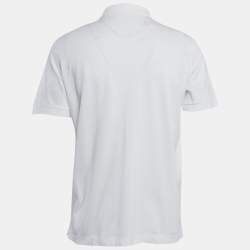 Pre Owned Prada White Cotton Pique Polo T-Shirt L