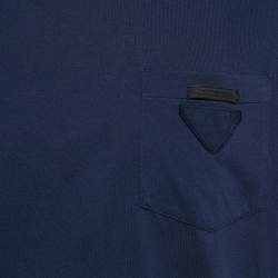 Pre Owned Prada Navy Blue Jersey Crew Neck T-Shirt XL