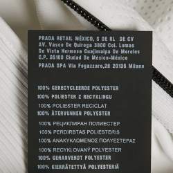 Prada White Techno Knit Turtleneck Zip-Up Sweatshirt L/XL