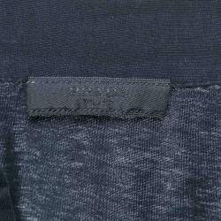 Prada Navy Blue Logo Embroidered Cotton Polo T-Shirt M