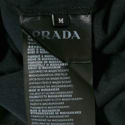 Prada Navy Blue Logo Embroidered Cotton Polo T-Shirt M