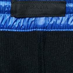 Pre Owned Prada Navy Blue Cotton Zip Detail Jogger Pants L