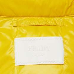 Prada Yellow Nylon Zip-Up Puffer Vest L