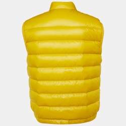 Prada Yellow Nylon Zip-Up Puffer Vest L