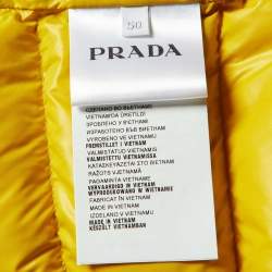 Prada Yellow Nylon Zip-Up Puffer Vest L