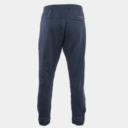 Prada Navy Blue Knit Side Trimmed Joggers L