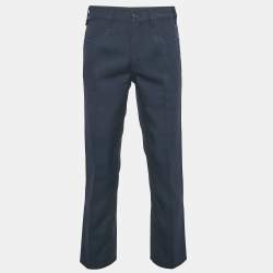 Prada Navy Blue Gabardine Trousers M