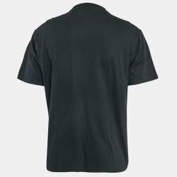 مملوكة مسبقًا Prada Black Cotton Patch Pocket Detail V-Neck T-Shirt L
