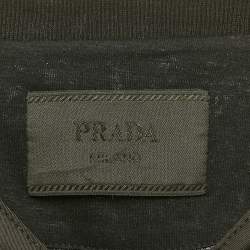 مملوكة مسبقًا Prada Black Cotton Patch Pocket Detail V-Neck T-Shirt L
