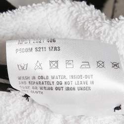 Pre Owned Prada White Terry Enamel Detail Metal Logo Zip-Up Hoodie Jacket S