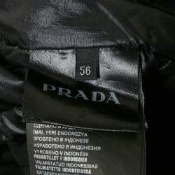 Prada Black Ripstop Nylon Zip-Up Puffer Jacket XXXL