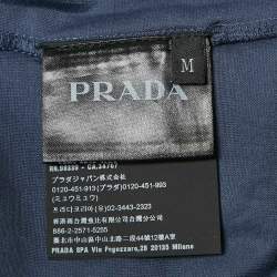 Pre Owned Prada Blue Cotton Jersey Polo T-Shirt M