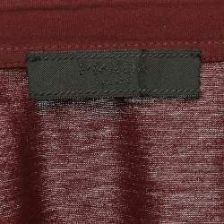 Pre Owned Prada Burgundy Cotton Jersey Polo T-Shirt L
