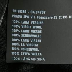 Prada Black Logo Intarsia Wool Knit High Neck Sweater XXL