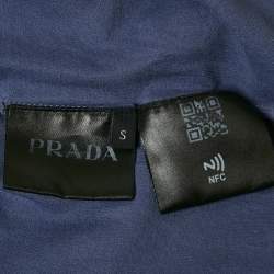 Pre Owned Prada Blue Knit Pocket Detail Crew Neck T-Shirt S