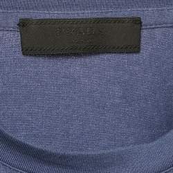 Pre Owned Prada Blue Knit Pocket Detail Crew Neck T-Shirt S