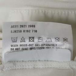 Pre Owned Prada White Cotton Knit Pocket Detail Crew Neck T-Shirt S