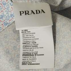 Prada White Printed Cotton Button Front Shirt XXL